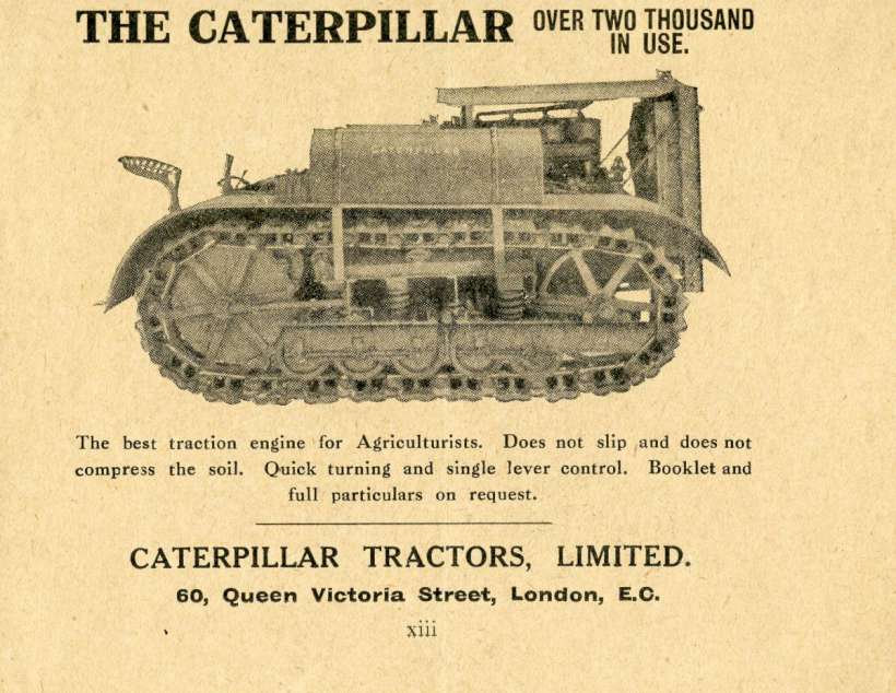 Holt Caterpillar Tractors Advert 1922