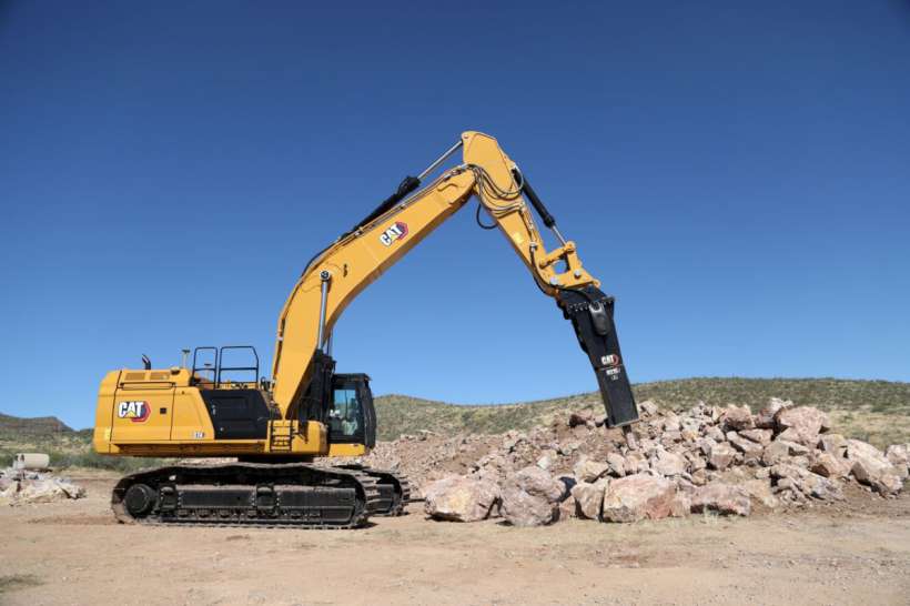 Hammer on CAT excavator