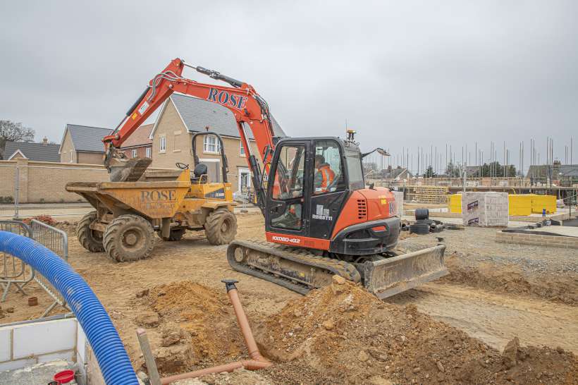 Kubota KX080 Excavator working