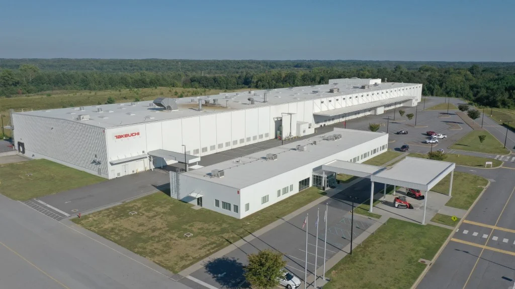 takeuchi inside new factory in USA