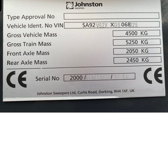 2017 JOHNSTON C201 ROAD SWEEPER in Compact Sweepers full