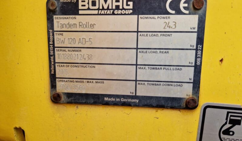 1200mm Roller BOMAG BW120AD 2015 full