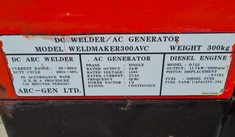ArcGen Weldmaker 300AVC Welder Generator full