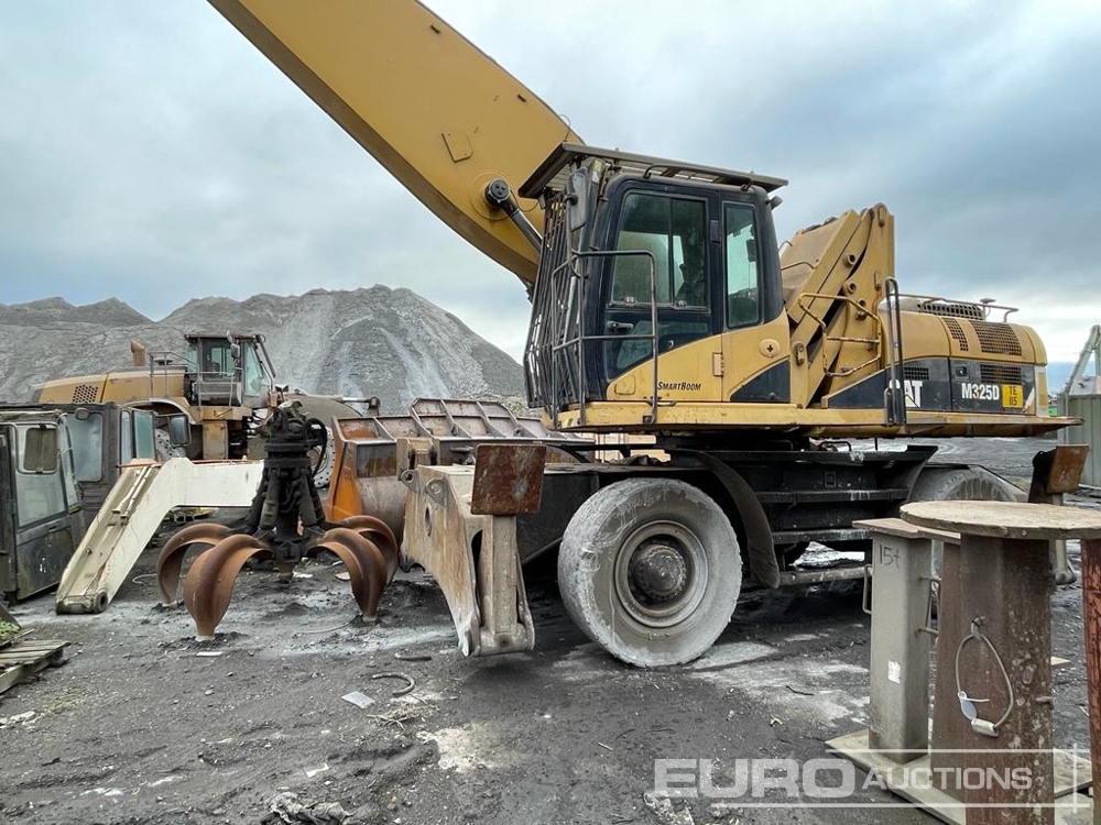 2007 CAT M325D LMH Wheeled Material Handler, CV, Stabilisers, Piped, Hi Rise Cab, Demo Cage, Hydraulic Rotating 5 Tine Grab, Reverse Camera, A/C Wheeled Excavators For Auction: Leeds, GB 12th, 13th, 14th, 15th June 2024 @ 8:00am