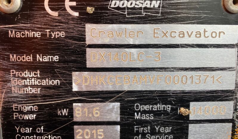 2015 Doosan DX140LC-3 full
