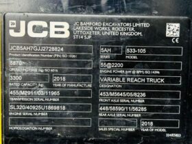 JCB 533-105 4WD TELEHANDLER *YEAR 2018, 10.5 METER REACH* C/W PALLET TINES *VIDEO* full