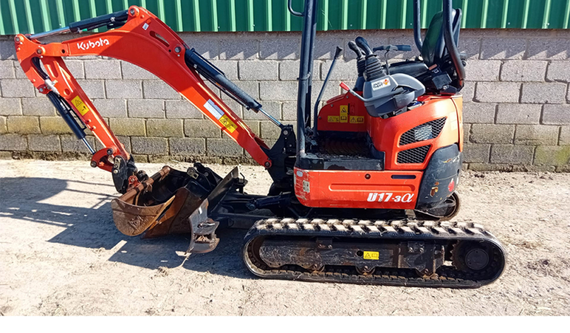 1.7T Excavator Kubota U17-3a 2022 full