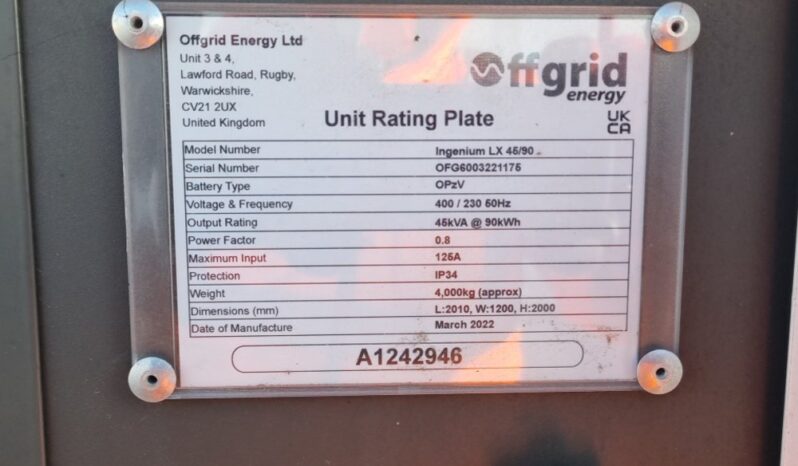 2022 Off Grid Ingenium LX 45/90 Generators For Auction: Leeds, UK – 30th April, 1st, 2nd & 3rd May 25 full