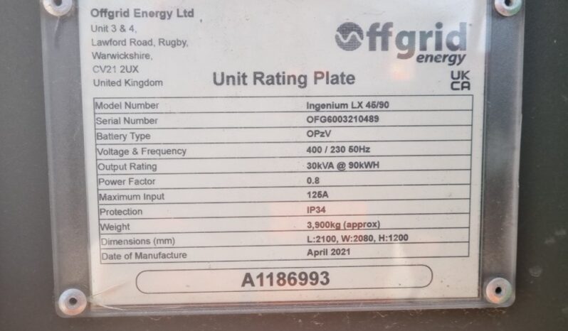 2021 Off Grid Ingenium LX 45/90 Generators For Auction: Leeds, UK – 30th April, 1st, 2nd & 3rd May 25 full