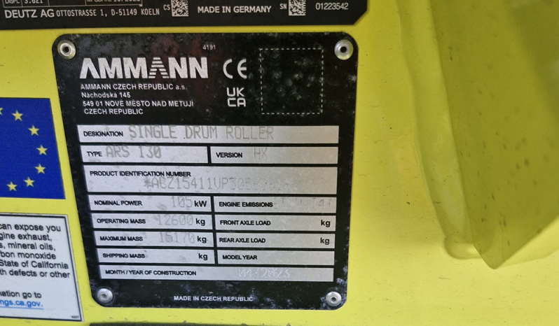 13T Roller Single Drum Ammann ARS130 2023 full