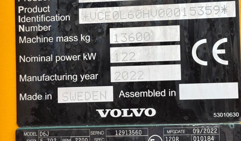 2022  Volvo L60H, 15359 full