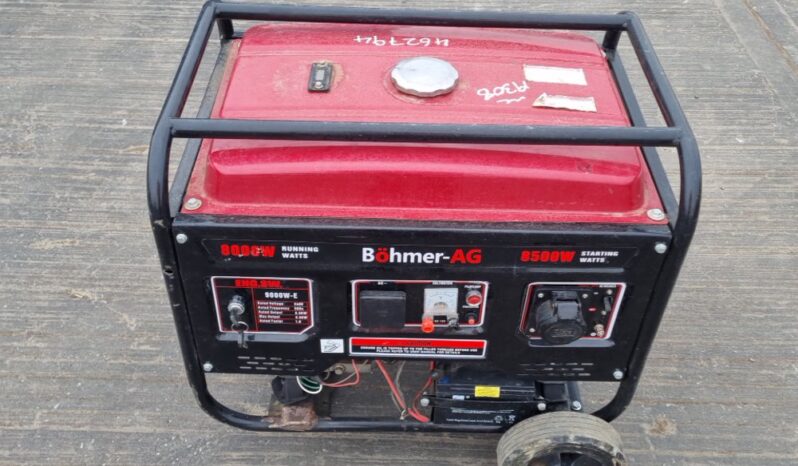 Bohmer 8500W Generators For Auction: Leeds, UK – 30th April, 1st, 2nd & 3rd May 25 full