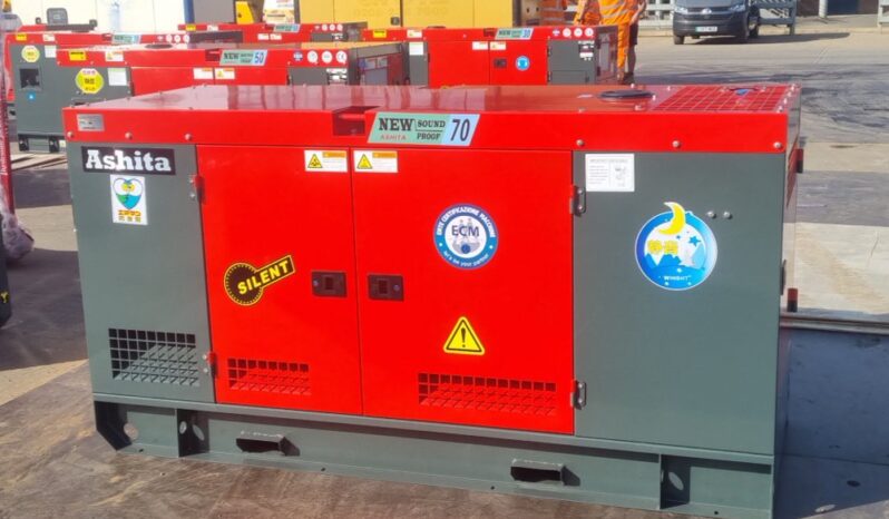 Unused 2025 Ashita Power AG3-70 Generators For Auction: Leeds, UK – 30th April, 1st, 2nd & 3rd May 25 full