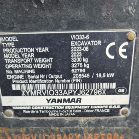 4T Excavator Yanmar VIO33 2023 full
