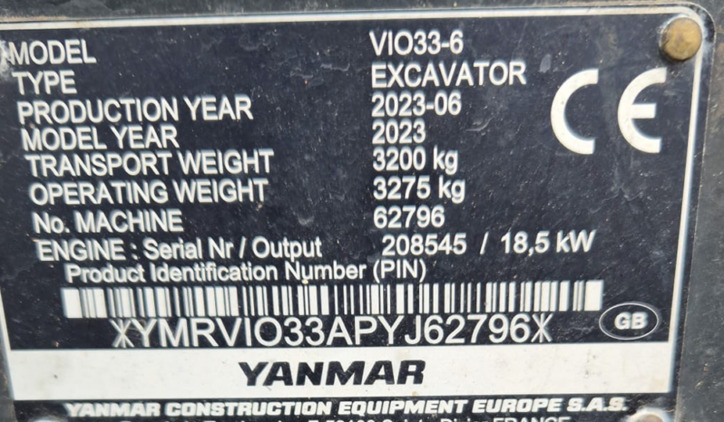 4T Excavator Yanmar VIO33 2023 full