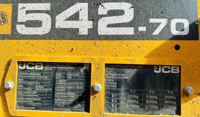 2022 JCB 542-70 Agri Extra Telehandler full
