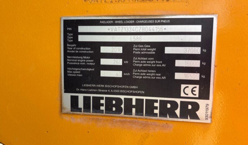 2016 LIEBHERR L586  For Auction on 2025-05-20 at 08:30 full