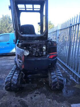 Fire Damaged 2020 Kubota U27-4 Excavator c/w ditch bucket. Fire damaged as shown in the For Auction on 2025-05-01 full