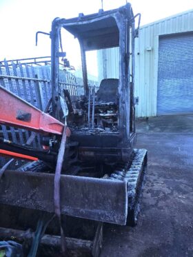 Fire Damaged 2020 Kubota U27-4 Excavator c/w ditch bucket. Fire damaged as shown in the For Auction on 2025-05-01 full