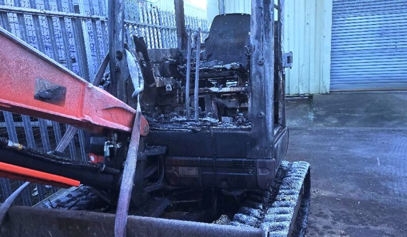Fire Damaged 2020 Kubota U27-4 Excavator c/w ditch bucket. Fire damaged as shown in the For Auction on 2025-05-01 full