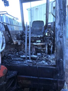 Fire Damaged 2020 Kubota U27-4 Excavator c/w ditch bucket. Fire damaged as shown in the For Auction on 2025-05-01 full