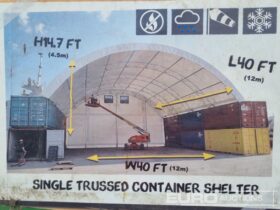 Unused Hardlife 40′ x 40′ x 14.7′ Single Trussed Container Shelter Modular Buildings For Auction: Leeds, UK – 11th, 12th, 13th & 14th June 2025 full