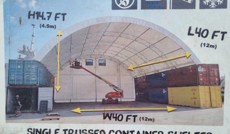 Unused Hardlife 40′ x 40′ x 14.7′ Single Trussed Container Shelter Modular Buildings For Auction: Leeds, UK – 11th, 12th, 13th & 14th June 2025 full