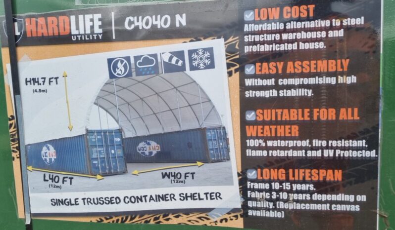 Unused Hardlife 40′ x 40′ x 14.7′ Single Trussed Container Shelter Modular Buildings For Auction: Leeds, UK – 11th, 12th, 13th & 14th June 2025 full