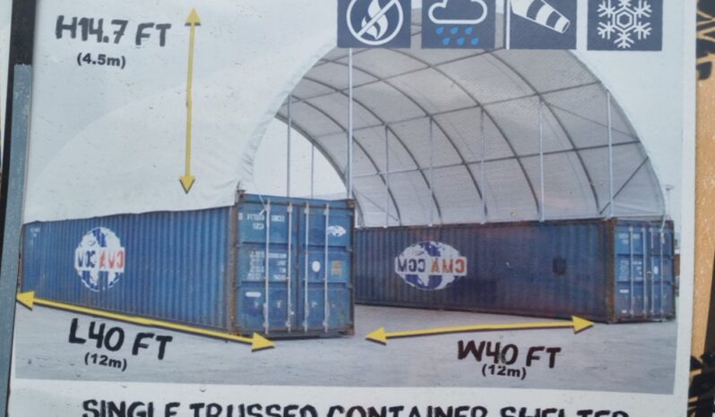 Unused Hardlife 40′ x 40′ x 14.7′ Single Trussed Container Shelter Modular Buildings For Auction: Leeds, UK – 11th, 12th, 13th & 14th June 2025