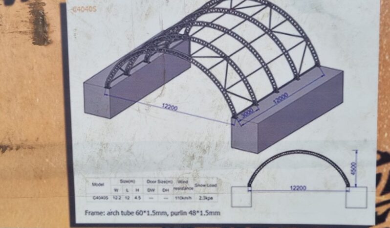 Unused Hardlife 40′ x 40′ x 14.7′ Single Trussed Container Shelter Modular Buildings For Auction: Leeds, UK – 11th, 12th, 13th & 14th June 2025 full