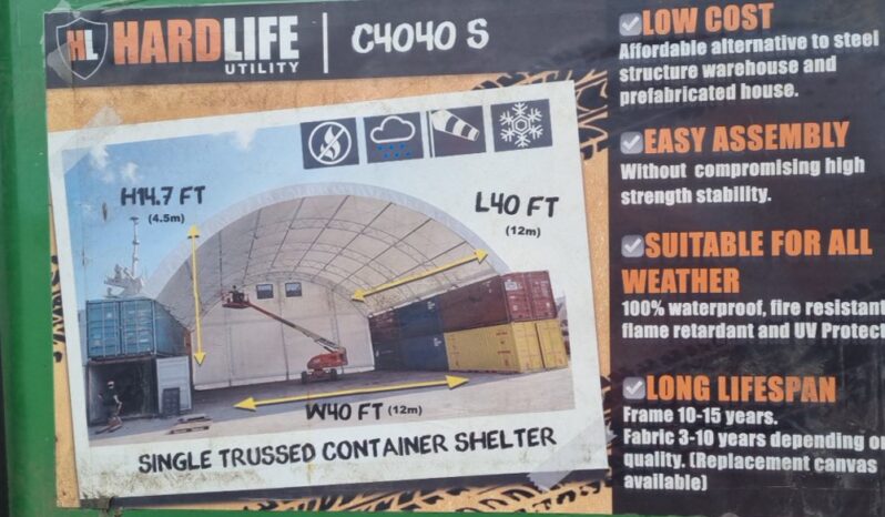 Unused Hardlife 40′ x 40′ x 14.7′ Single Trussed Container Shelter Modular Buildings For Auction: Leeds, UK – 11th, 12th, 13th & 14th June 2025 full