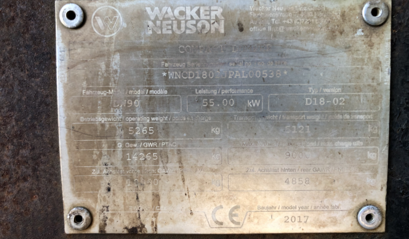Wacker Nueson 9Ton Dumper full