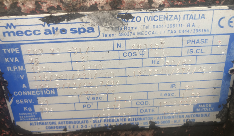 Meccalite 25 KVA diesel generator full